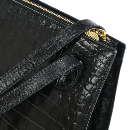 Salvatore Ferragamo Black Gancini Shoulder Bag