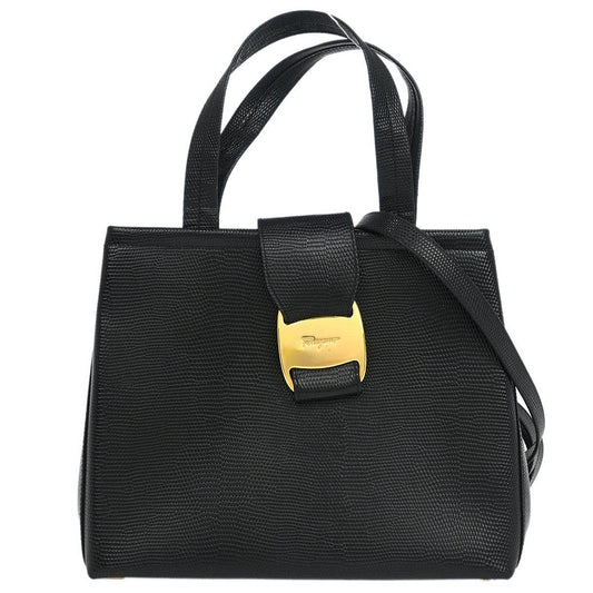 Salvatore Ferragamo Black Vara 2way Shoulder Handbag