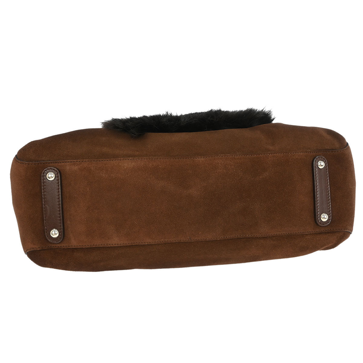 Salvatore Ferragamo * Brown Suede Gancini Handbag