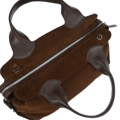 Salvatore Ferragamo * Brown Suede Gancini Handbag