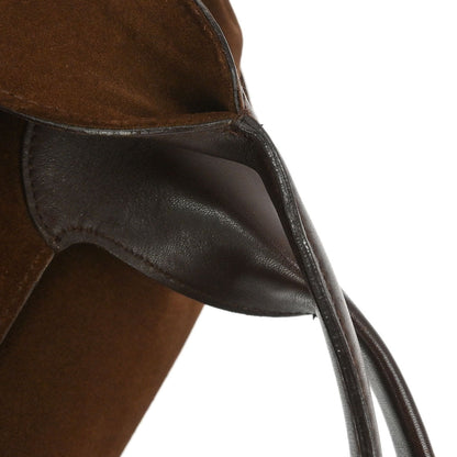 Salvatore Ferragamo * Brown Suede Gancini Handbag