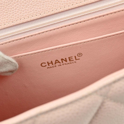 Chanel 2001-2003 Pink Caviar Jumbo Classic Flap Shoulder Bag