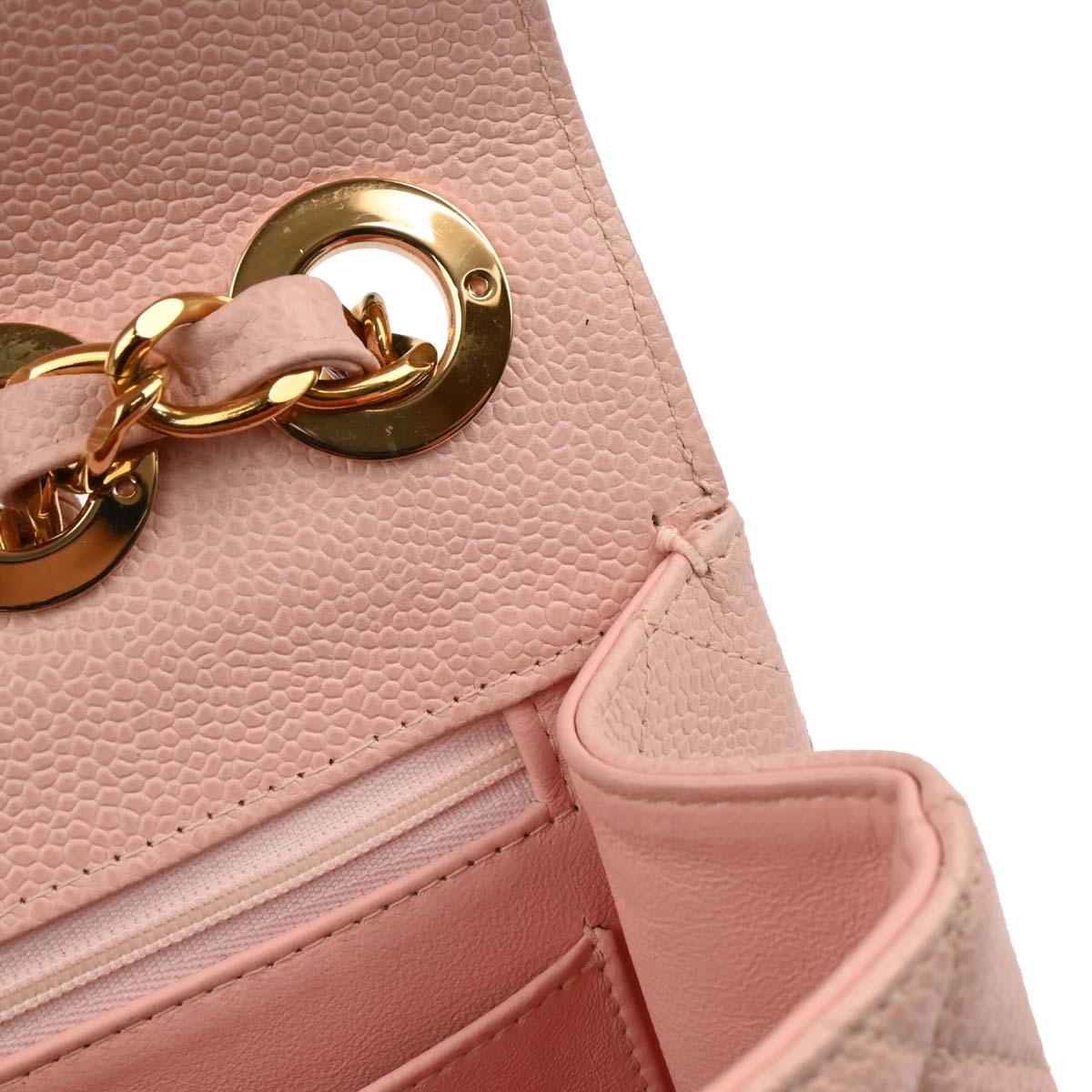 Chanel 2001-2003 Pink Caviar Jumbo Classic Flap Shoulder Bag