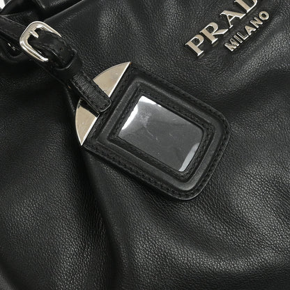 Prada Black Leather Hobo Handbag