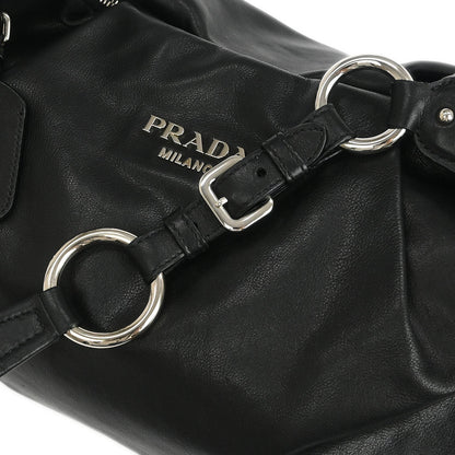 Prada Black Leather Hobo Handbag