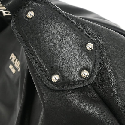 Prada Black Leather Hobo Handbag