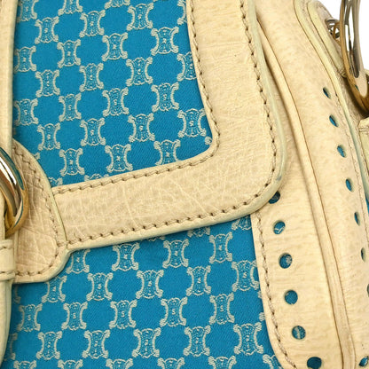 Celine Blue Canvas Macadam Handbag