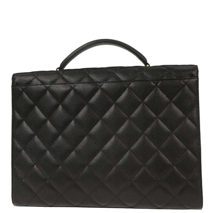 Chanel Black Caviar Briefcase Business Handbag