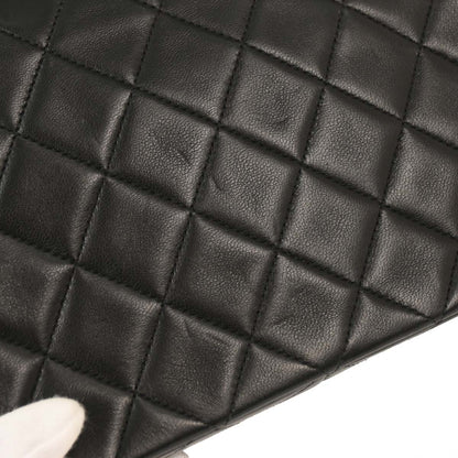 Chanel 1991-1994 Black Lambskin Classic Square Flap Shoulder Bag