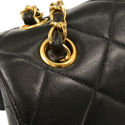 Chanel 1996-1997 Black Lambskin Double Sided Flap Shoulder Bag