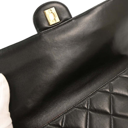 Chanel 1996-1997 Black Lambskin Double Sided Flap Shoulder Bag