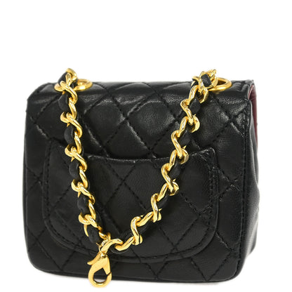 Chanel Black Lambskin Classic Flap Micro Bum Belt Bag