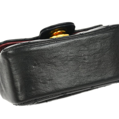 Chanel Black Lambskin Classic Flap Micro Bum Belt Bag