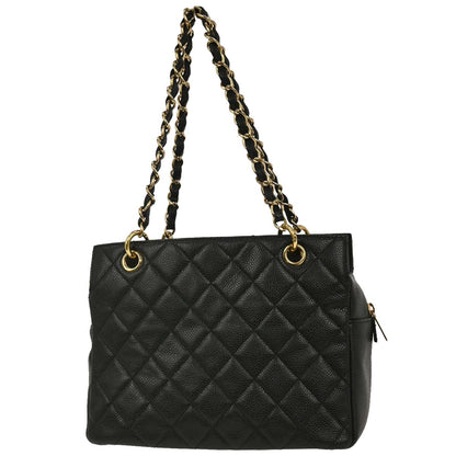 Chanel 2003-2004 Black Caviar Petite Timeless Tote PTT Chain Handbag