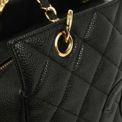 Chanel 2003-2004 Black Caviar Petite Timeless Tote PTT Chain Handbag