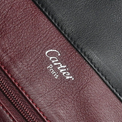 Cartier Black Leather Hobo Handbag