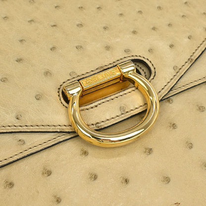 Celine * Beige Ostrich Handbag