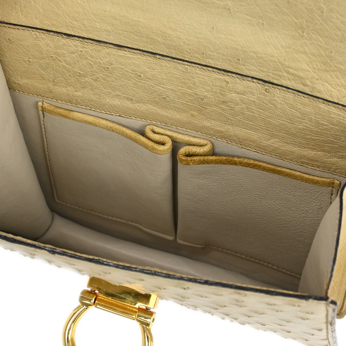 Celine * Beige Ostrich Handbag