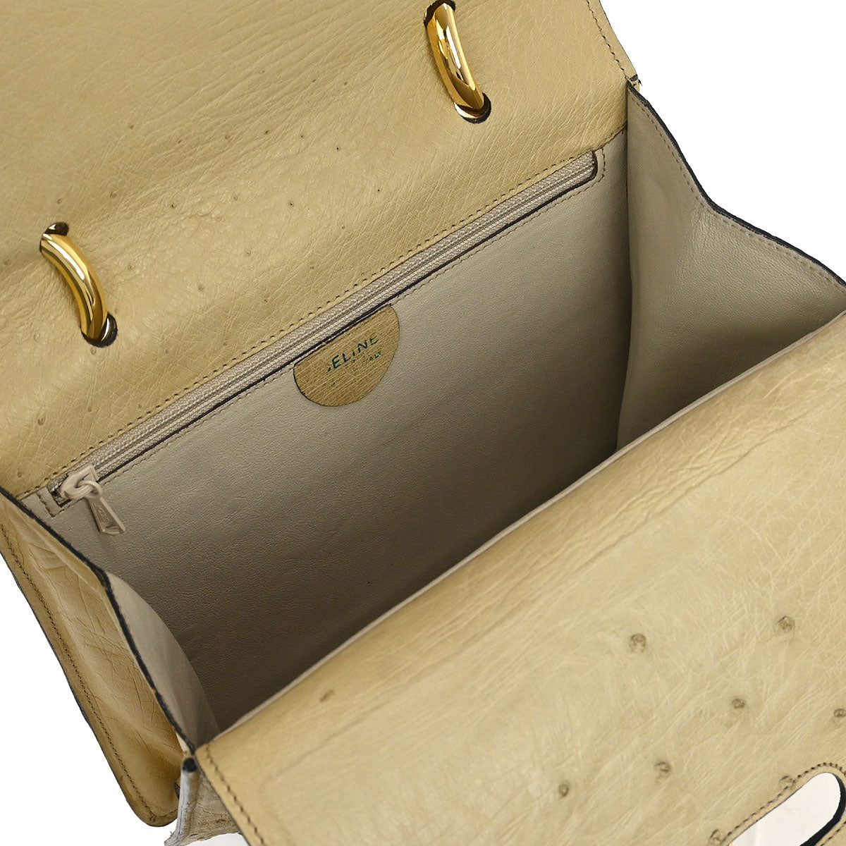 Celine * Beige Ostrich Handbag