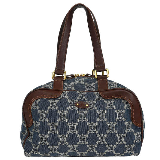 Celine Blue Denim Macadam Handbag