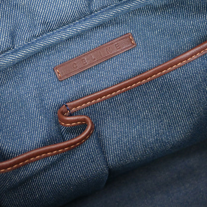 Celine Blue Denim Macadam Handbag