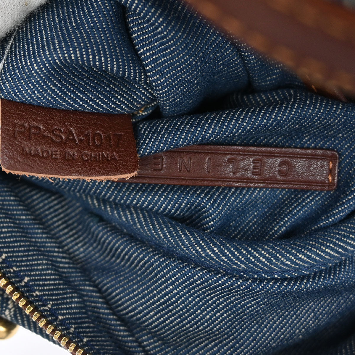 Celine Blue Denim Macadam Handbag