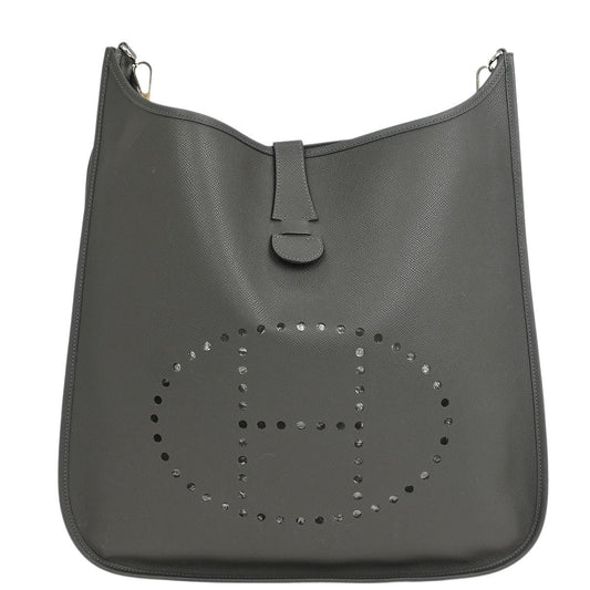 Hermes 2007 Graphite Epsom Evelyne 2 TGM Shoulder Bag