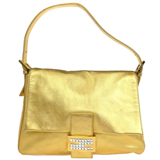 Fendi Gold Lambskin Mamma Baguette Handbag