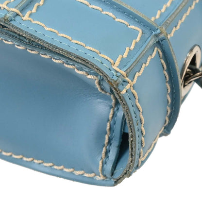 Chanel 2001-2003 Light Blue Calfskin Wild Stitch Choco Bar Shoulder Bag
