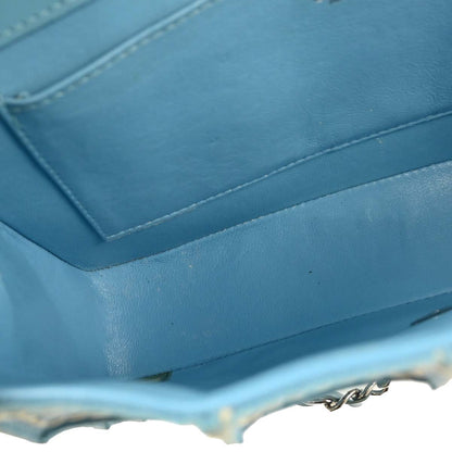 Chanel 2001-2003 Light Blue Calfskin Wild Stitch Choco Bar Shoulder Bag