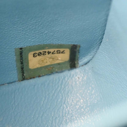 Chanel 2001-2003 Light Blue Calfskin Wild Stitch Choco Bar Shoulder Bag