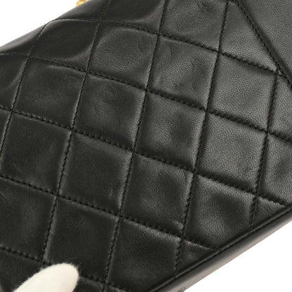 Chanel 1989-1991 Black Lambskin Single Flap Shoulder Bag