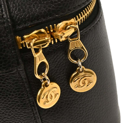 Chanel 1997-1999 Black Caviar Vanity Handbag