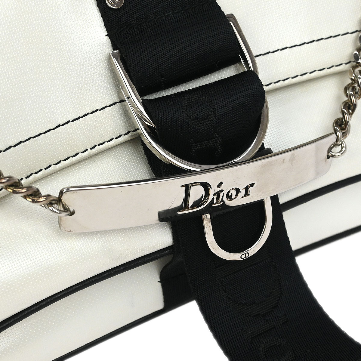 Christian Dior 2003 White Black Hardcore Shoulder Bag
