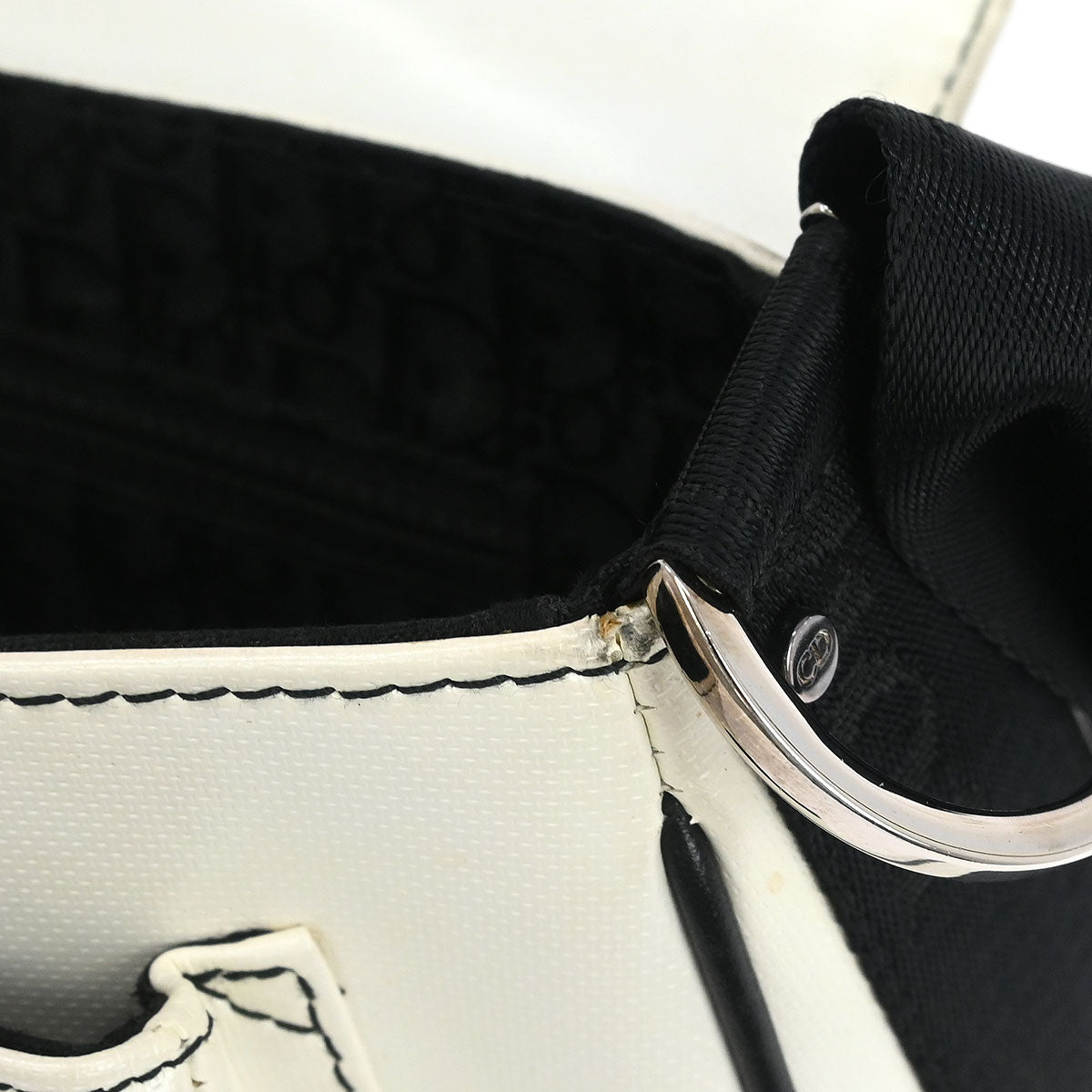 Christian Dior 2003 White Black Hardcore Shoulder Bag