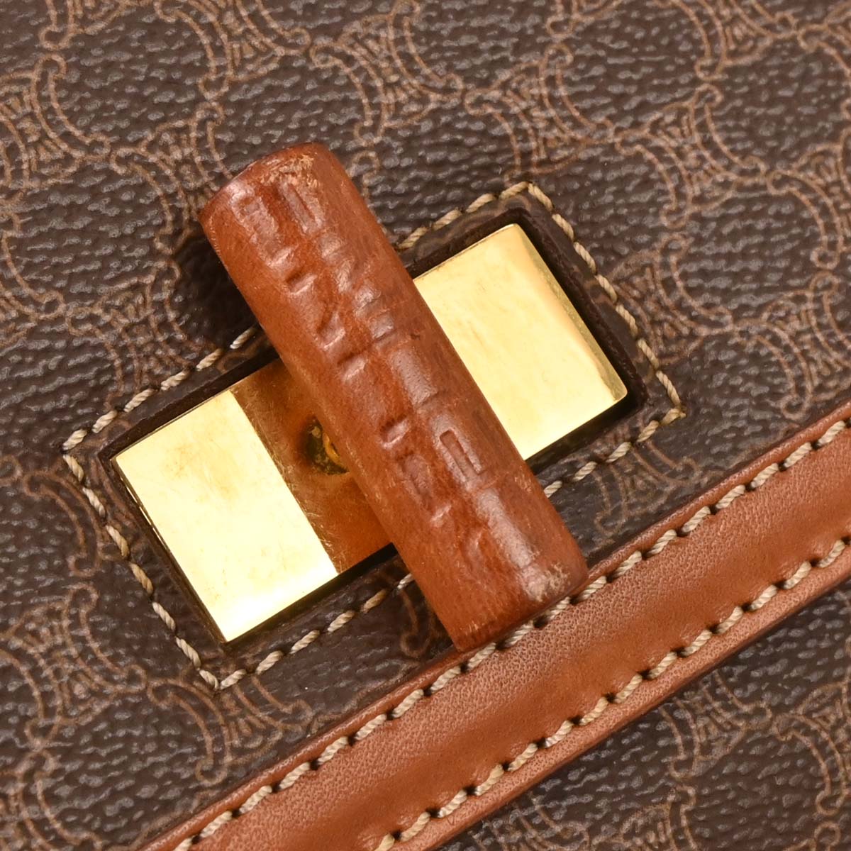 Celine Brown Macadam 2way Shoulder Handbag