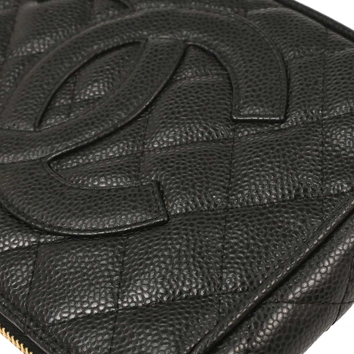 Chanel 2003-2004 Black Caviar Chain Handbag