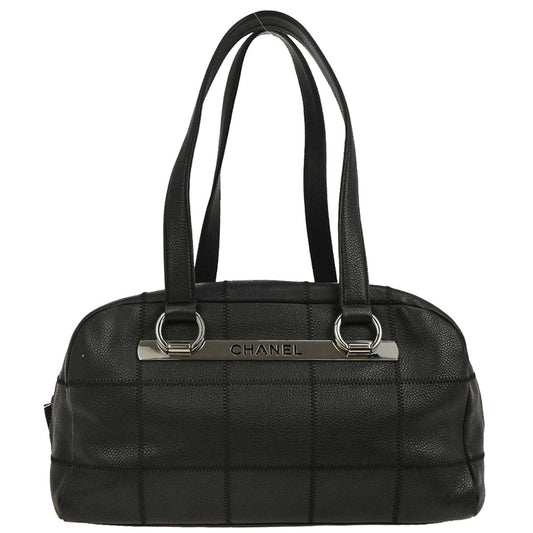 Chanel 2004-2005 Black Caviar Choco Bar Handbag