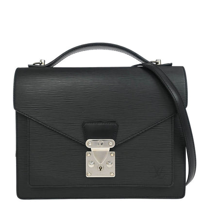 Louis Vuitton 2006 Black Epi Monceau 28 2way Handbag M52792
