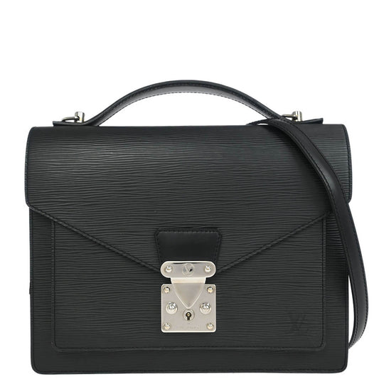 Louis Vuitton 2006 Black Epi Monceau 28 2way Handbag M52792