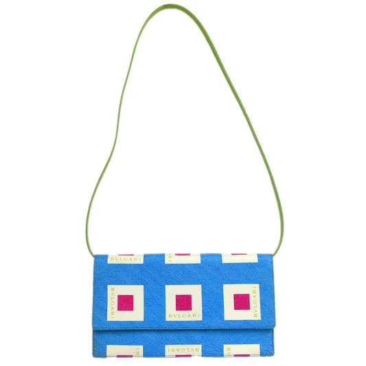 Bvlgari Blue Canvas Shoulder Bag