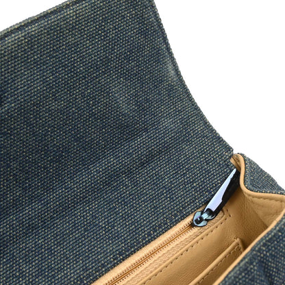 Chanel Blue Denim Top Handle Mademoiselle Lock Handbag