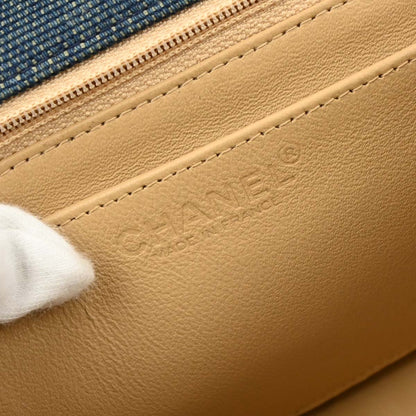 Chanel Blue Denim Top Handle Mademoiselle Lock Handbag