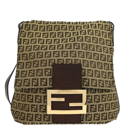 Fendi Brown Zucchino Shoulder Bag