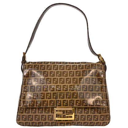 Fendi Brown PVC Zucchino Mamma Baguette Handbag