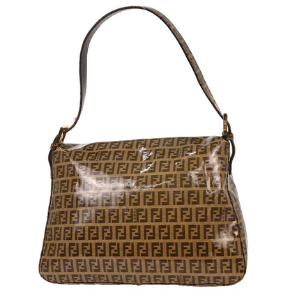 Fendi Brown PVC Zucchino Mamma Baguette Handbag