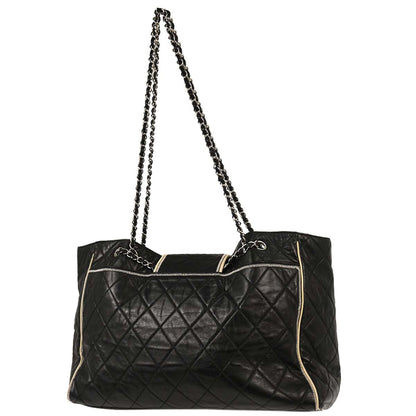 Chanel 2008-2009 Black Calfskin Mademoiselle Lock Chain Tote Shoulder Bag