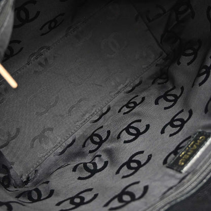 Chanel Black Caviar Drawstring Tote Handbag