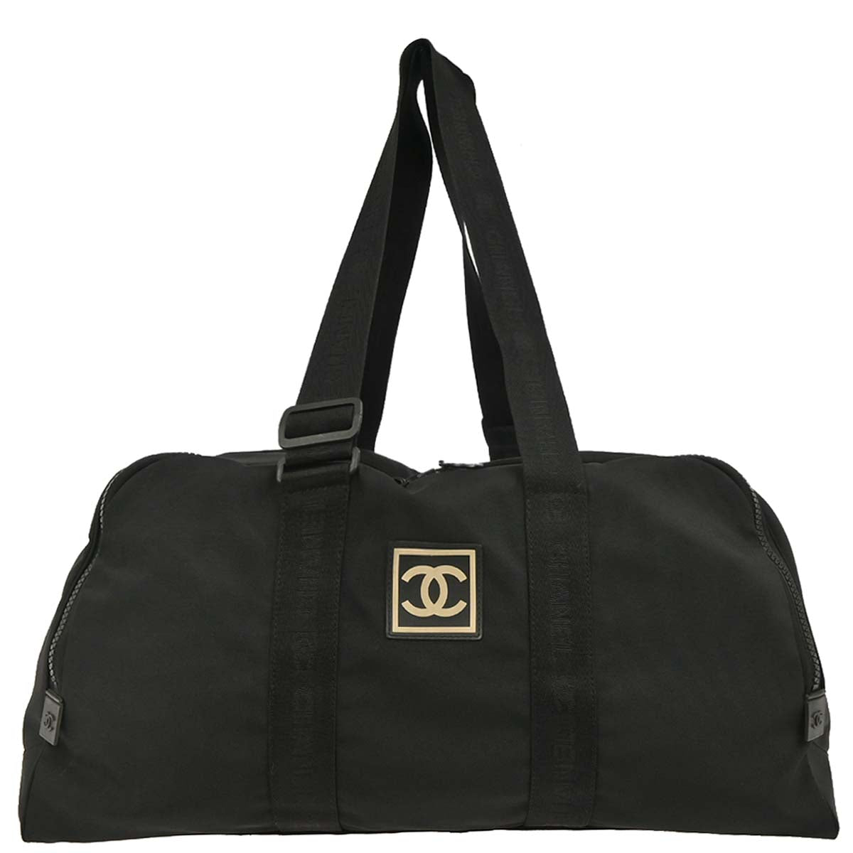 Chanel 2001-2003 Black Nylon Sport Line Duffle Gym Handbag