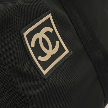 Chanel 2001-2003 Black Nylon Sport Line Duffle Gym Handbag